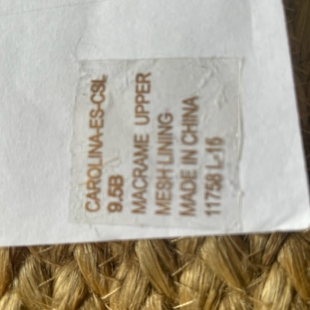 Womens Ralph Lauren "Carolina"Tan Leather Crocheted Espadreille Wedges 91/2' M